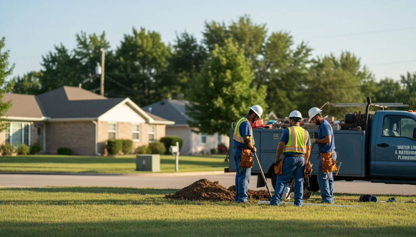 Residential water line and bathroom plumbing service in Herron, MI